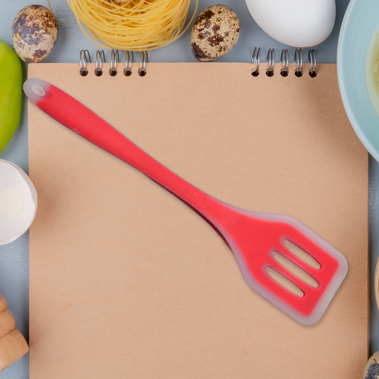 5389 Silicone Turner Spatula/Slotted Spatula, High Heat Resistant , Hygienic One Piece Design, Non Stick Rubber Kitchen Utensil for Fish, Eggs, Pancakes, (RED) DeoDap 5389 Silicone Turner Spatula/Slotted Spatula, High Heat Resistant , Hygienic One Piece Design, Non Stick Rubber Kitchen Utensil for Fish, Eggs, Pancakes, (RED) DeoDap